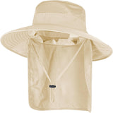 Sun Hats for Men & Women – UPF 50+ Wide Brim Fishing Hat with Neck Flap, Breathable UV Protection Safari Hat