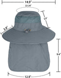 Sun Hats for Men & Women – UPF 50+ Wide Brim Fishing Hat with Neck Flap, Breathable UV Protection Safari Hat