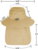 Sun Hats for Men & Women – UPF 50+ Wide Brim Fishing Hat with Neck Flap, Breathable UV Protection Safari Hat