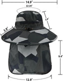Sun Hats for Men & Women – UPF 50+ Wide Brim Fishing Hat with Neck Flap, Breathable UV Protection Safari Hat
