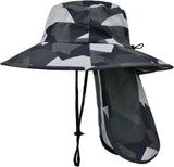Sun Hats for Men & Women – UPF 50+ Wide Brim Fishing Hat with Neck Flap, Breathable UV Protection Safari Hat