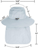 Sun Hats for Men & Women – UPF 50+ Wide Brim Fishing Hat with Neck Flap, Breathable UV Protection Safari Hat