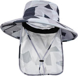 Sun Hats for Men & Women – UPF 50+ Wide Brim Fishing Hat with Neck Flap, Breathable UV Protection Safari Hat