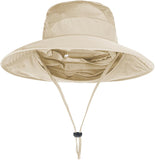 Sun Hats for Men & Women – UPF 50+ Wide Brim Fishing Hat with Neck Flap, Breathable UV Protection Safari Hat