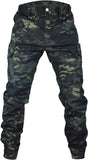 Tapered Cargo Pants for Men, Camo Joggers Lightweight Ripstop BDU Combat Hiking Hunting Tactical Pants