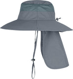 Sun Hats for Men & Women – UPF 50+ Wide Brim Fishing Hat with Neck Flap, Breathable UV Protection Safari Hat