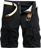 Men's Cargo Shorts Lightweight Multi Pocket Casual Short Pants with No Belt
