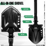 Folding Camping Shovel Kit – Multifunctional Tactical Survival Shovel with Manganese Steel & Storage Case