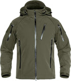 Men's Special Ops Tactical Jacket Water-Resistant Softshell Hiking Detachable Hoodie Fleece Jacket