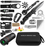 34-in-1 Survival Gear Kit with Tactical Pen, Flashlight, Knife, Pliers & Camping Tools