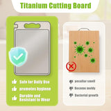 Dual-Sided Titanium Cutting Board with Wheat Straw PP – Non-Slip, Knife-Friendly, BPA-Free Kitchen Essential (14"x10")