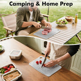 100% Pure Titanium Cutting Board – Antibacterial, Double-Sided, Dishwasher Safe, 12"x8" Lightweight Chopping Board for Kitchen & Outdoor