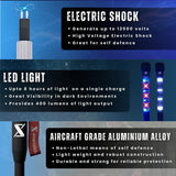 28-in-1 Survival Trekking Pole with LED Light, Electric Shock, USB Charger & Self-Defense Features