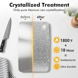 100% Pure Titanium Cutting Board – Antibacterial, Double-Sided, Dishwasher Safe, 12"x8" Lightweight Chopping Board for Kitchen & Outdoor
