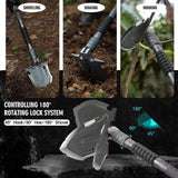 28-in-1 Survival Shovel Multitool with Axe, Saw, Knife & Camping Gear