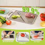 Dual-Sided Titanium Cutting Board with Wheat Straw PP – Non-Slip, Knife-Friendly, BPA-Free Kitchen Essential (14"x10")