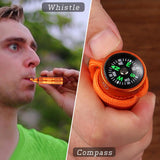 9-in-1 Camping Survival Kit Multitool with Flashlight, Fire Starter & Compass – Gifts for Men & Women