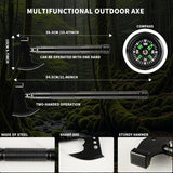 Camping Shovel and Axe Set – Foldable Multi-Tool Survival Gear with Saw & Fire Starter