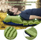 Ultralight Camping Sleeping Pad – Inflatable Mat with Pillow & Built-in Foot Pump, Compact for Backpacking, Hiking, Travel, Tent