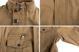 Men's Cotton Jacket Full Zip Lightweight Military Cargo Work Casual Jacket Outwear Coat