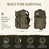 72-Hour Survival Kit | 45L Tactical Bug Out Bag with First Aid, Water Filter & Emergency Food