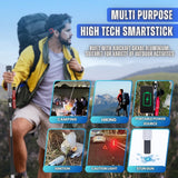28-in-1 Survival Trekking Pole with LED Light, Electric Shock, USB Charger & Self-Defense Features