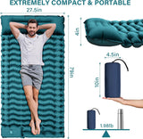 Ultralight Camping Sleeping Pad – Inflatable Mat with Pillow & Built-in Foot Pump, Compact for Backpacking, Hiking, Travel, Tent