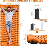 Ultralight Camping Sleeping Pad – Inflatable Mat with Pillow & Built-in Foot Pump, Compact for Backpacking, Hiking, Travel, Tent