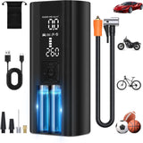 Portable Tire Inflator Air Compressor – 150 PSI, 4X Faster Inflation, Built-in Gauge & LED Light for Car, Motorcycle, Bike, and Sports Balls