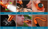 9-in-1 Camping Survival Kit Multitool with Flashlight, Fire Starter & Compass – Gifts for Men & Women