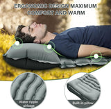 Ultralight Camping Sleeping Pad – Inflatable Mat with Pillow & Built-in Foot Pump, Compact for Backpacking, Hiking, Travel, Tent