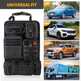 Tactical Car Seat Back Organizer – 5 Molle Pouches, Universal Fit