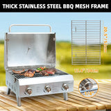 22" Portable Propane Gas Grill, 3-Burner Stainless Steel Tabletop BBQ with Foldable Legs, 30,000 BTU, Outdoor Camping & Tailgating Ready
