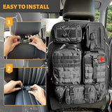 Tactical Car Seat Back Organizer – 5 Molle Pouches, Universal Fit