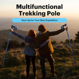Durable Foldable Trekking Pole with Shovel, Axe, Fire Starter & Survival Accessories