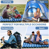 Ultralight Camping Sleeping Pad – Inflatable Mat with Pillow & Built-in Foot Pump, Compact for Backpacking, Hiking, Travel, Tent