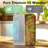 100% Pure Titanium Cutting Board – Antibacterial, Double-Sided, Dishwasher Safe, 12"x8" Lightweight Chopping Board for Kitchen & Outdoor