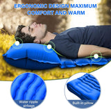 Ultralight Camping Sleeping Pad – Inflatable Mat with Pillow & Built-in Foot Pump, Compact for Backpacking, Hiking, Travel, Tent