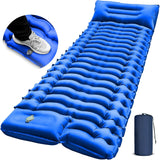 Ultralight Camping Sleeping Pad – Inflatable Mat with Pillow & Built-in Foot Pump, Compact for Backpacking, Hiking, Travel, Tent