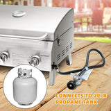 22" Portable Propane Gas Grill, 3-Burner Stainless Steel Tabletop BBQ with Foldable Legs, 30,000 BTU, Outdoor Camping & Tailgating Ready