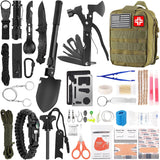 142-Piece Survival and First Aid Kit – Professional Gear with Molle Pouch for Camping, Outdoor Adventure, and Emergency Preparedness