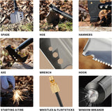 Camping Shovel and Axe Set – Foldable Multi-Tool Survival Gear with Saw & Fire Starter