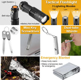 19-in-1 Survival Kit – Emergency Gear & Tools for Camping, Hunting, Fishing – Great Gift for Men