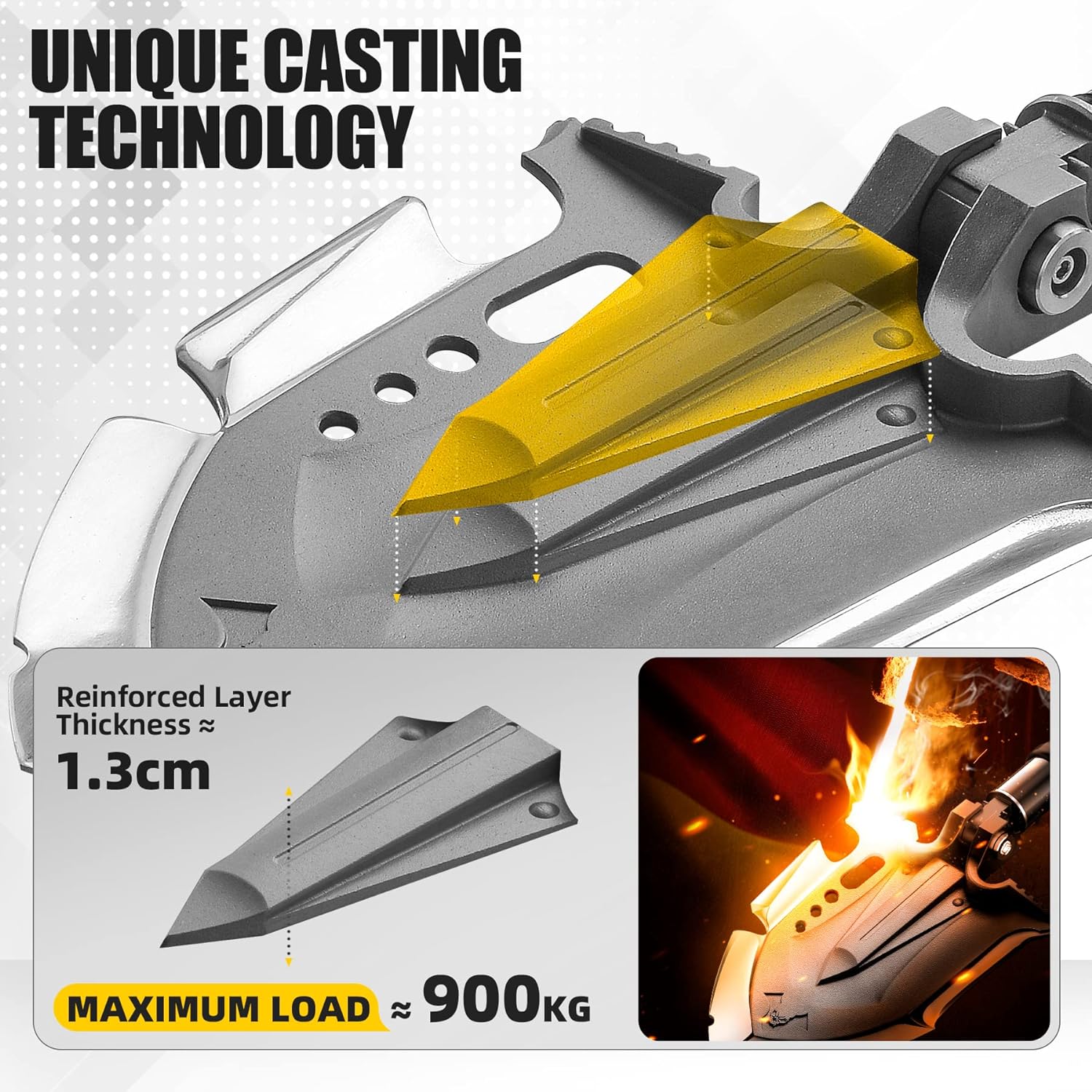 ESPNMAN  Survival Shovel Multitool 28 in 1 Luxury Kit