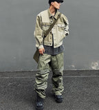 American Retro Pleated Paratrooper Cargo Pants