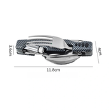 Multifunctional Stainless Steel Outdoor Utensil Set – Knife, Fork, Flashlight & Compass