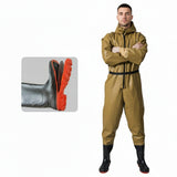 Full-Body Waterproof Waders with Steel Bottom – Durable One-Piece Fishing & Wading Pants