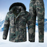 Men’s Winter Warm Work Suit – Thickened Cotton Fleece Cold-Proof Jacket & Pants Set, Waterproof & Wear-Resistant