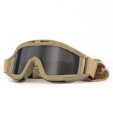 Tactical Military Shooting Goggles – Impact-Resistant Eyewear with Interchangeable Lenses & Head Strap for Airsoft, CS, Outdoor, and Helmet Use