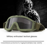 Tactical Military Shooting Goggles – Impact-Resistant Eyewear with Interchangeable Lenses & Head Strap for Airsoft, CS, Outdoor, and Helmet Use